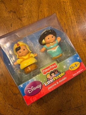 NIB Fisher Price Little People Disney Jasmine & Aladdin Figures  Chunky Talkers